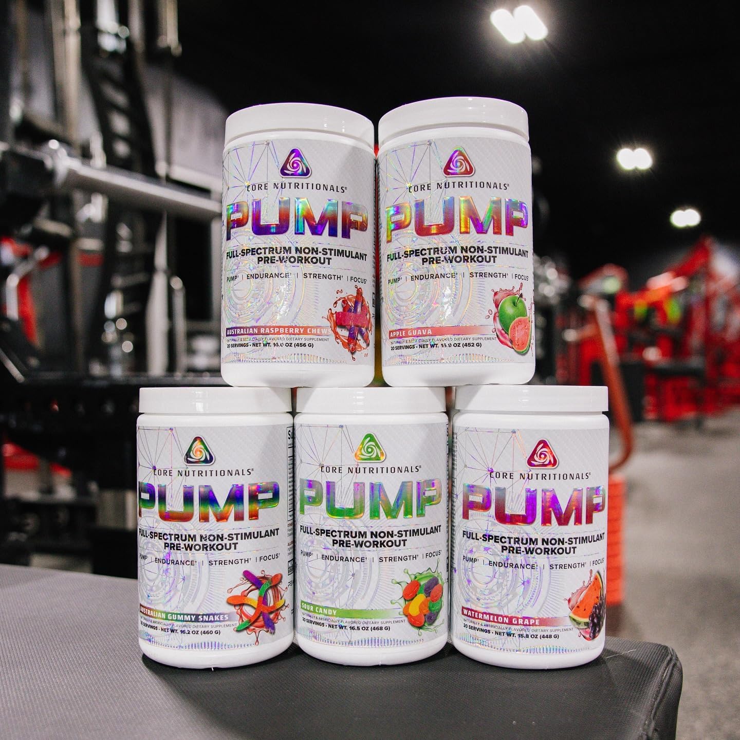 Core Nutritionals Pump Full-Spectrum Non-Stimulant Pre-Workout 20 Servings - Tropic Thunder Flavor - Enhanced with N03T Nitrate, Peak02, and Alpha GPC for Maximum Pump, Strength, and Performance