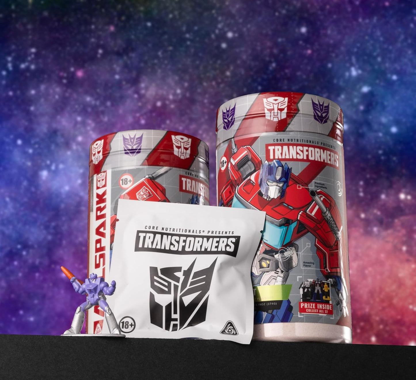 Core Nutritionals Transformers Energon Pre Workout Supplement - Mixed Berry Kiwi Flavor - 20 Servings - Includes Optimus Prime Prize
