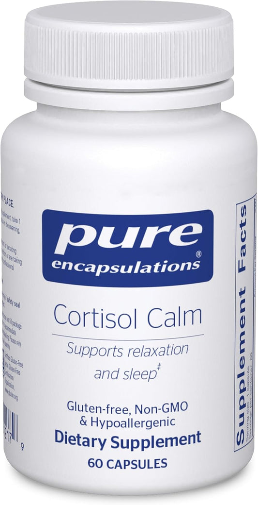 Cortisol Calm Supplement with Ashwagandha & L-Theanine for Relaxation and Healthy Sleep - 60 Capsules