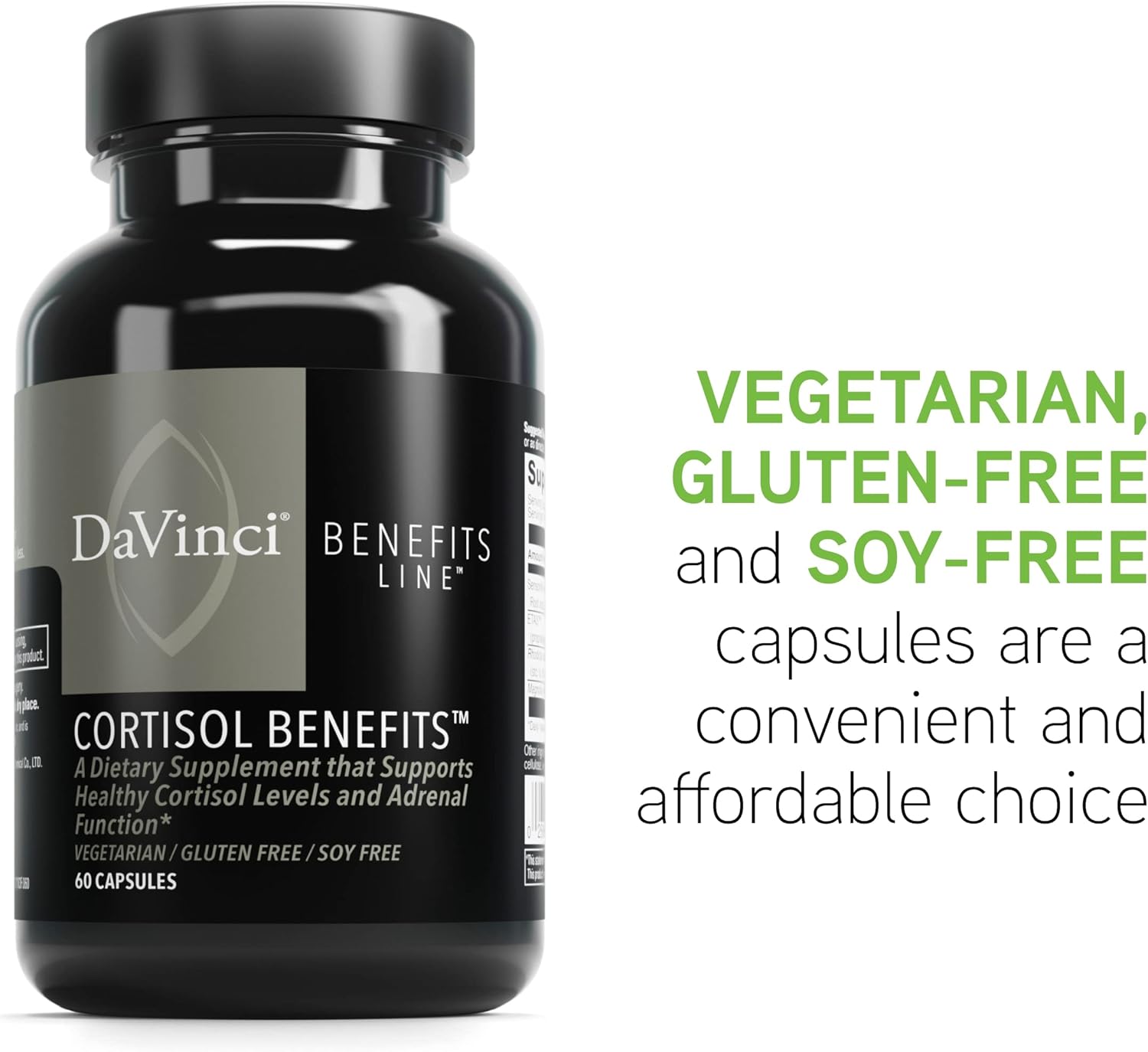 Cortisol Support Supplement with Ashwagandha & Rhodiola - 60 Capsules - Gluten-Free