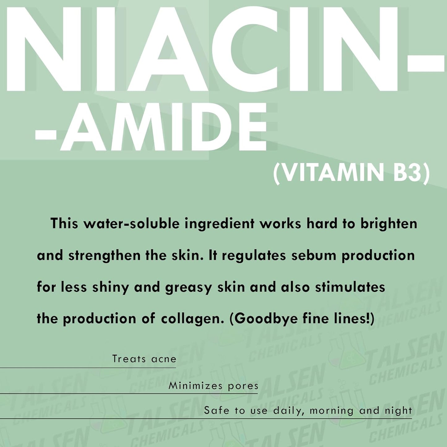 Cosmetic Grade Talsen Chemicals Pure Niacinamide Powder for DIY Niacinamide Serum - 2 oz / 56g