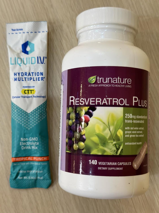 Costco Trunature Resveratrol Plus Capsules & Liquid I.V. Hydration Multiplier Bundle