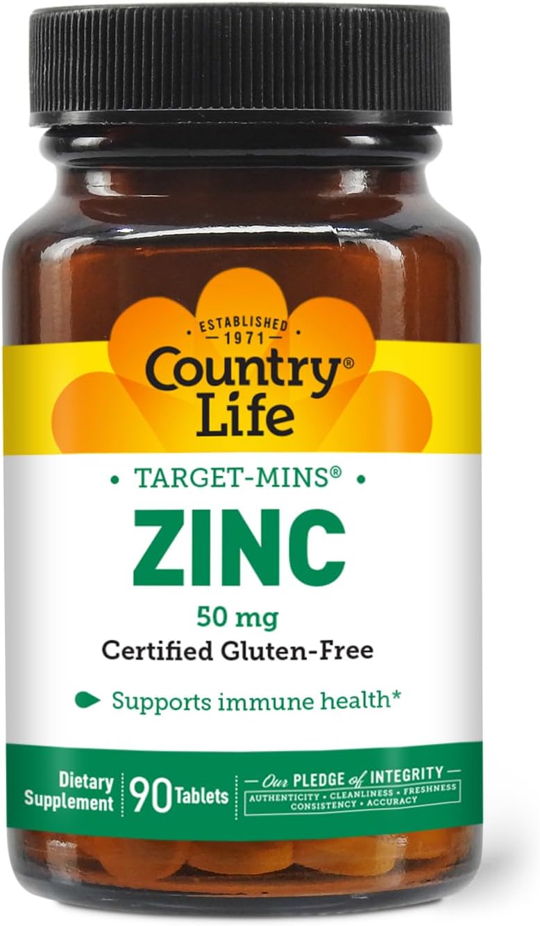 Country Life Target-Mins Zinc 50mg - 90 Tablets for Immune Health & Support