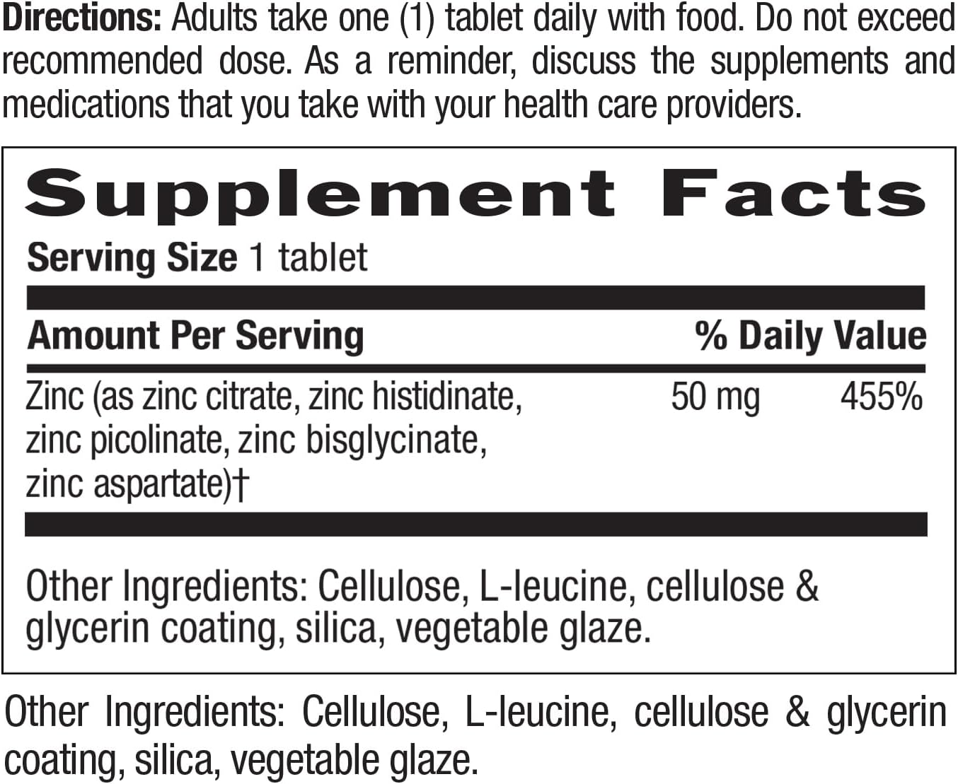 Country Life Target-Mins Zinc 50mg - 90 Tablets for Immune Health & Support