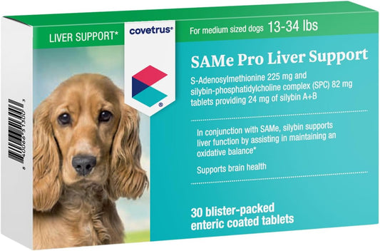 Covetrus Same Pro Liver Support 225mg Green Chewable Tablets for Medium Dogs 13-34 lb