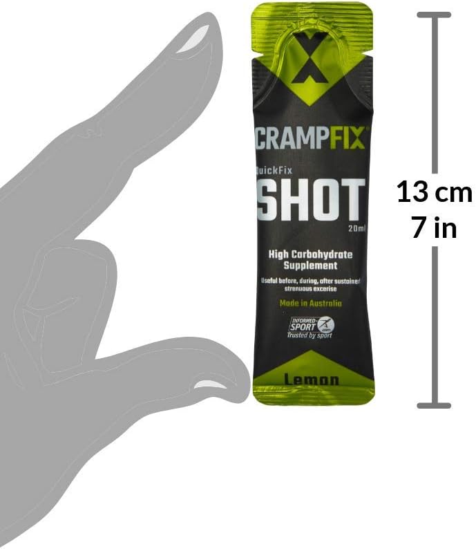 CRAMPFIX Sports Shot: Rapid Relief for Muscle Cramps, Natural Lemon Flavor, 15 Pack Sachets