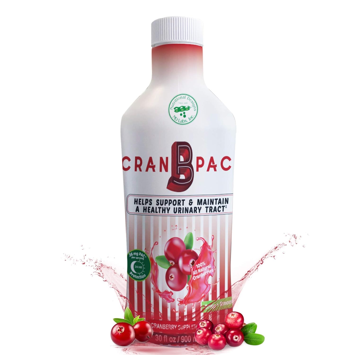 Cran-B-PAC Cranberry Supplement for Women's Urinary Tract Health - Non GMO Liquid Concentrate with Vitamins, 36mg PAC, 30 Oz Bottle