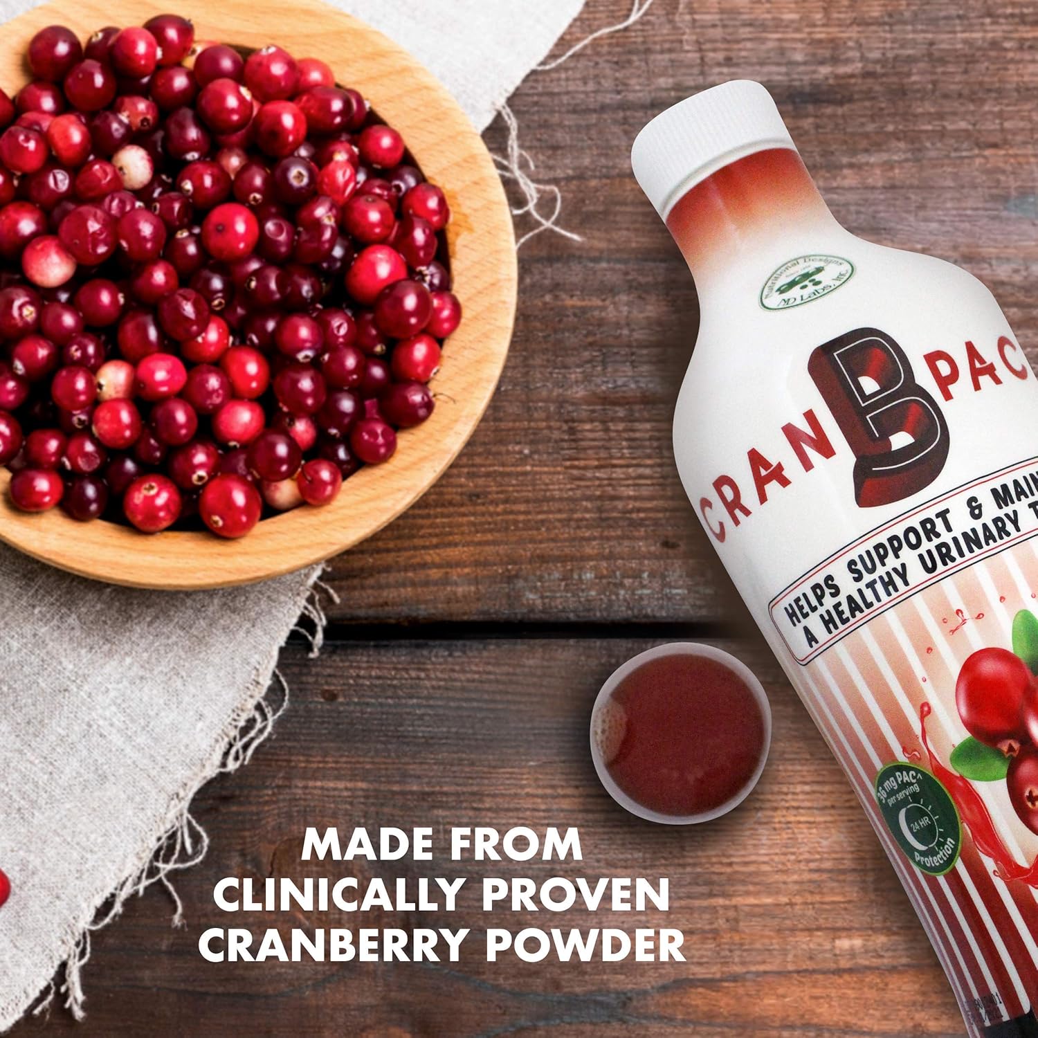 Cran-B-PAC Cranberry Supplement for Women's Urinary Tract Health - Non GMO Liquid Concentrate with Vitamins, 36mg PAC, 30 Oz Bottle