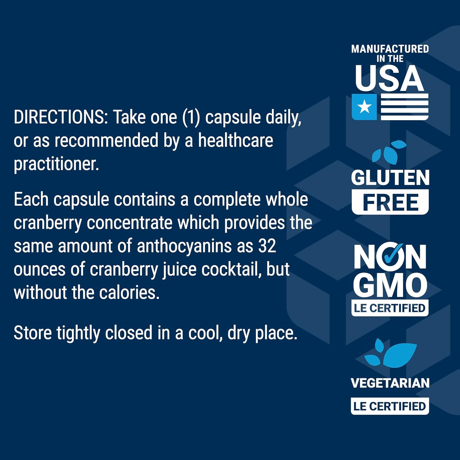 Cran-Max® Cranberry Whole Fruit Concentrate 500mg Capsules - Supports Urinary Tract Health, Antioxidant Rich, Gluten-Free, Vegetarian, Non-GMO - 60 Count