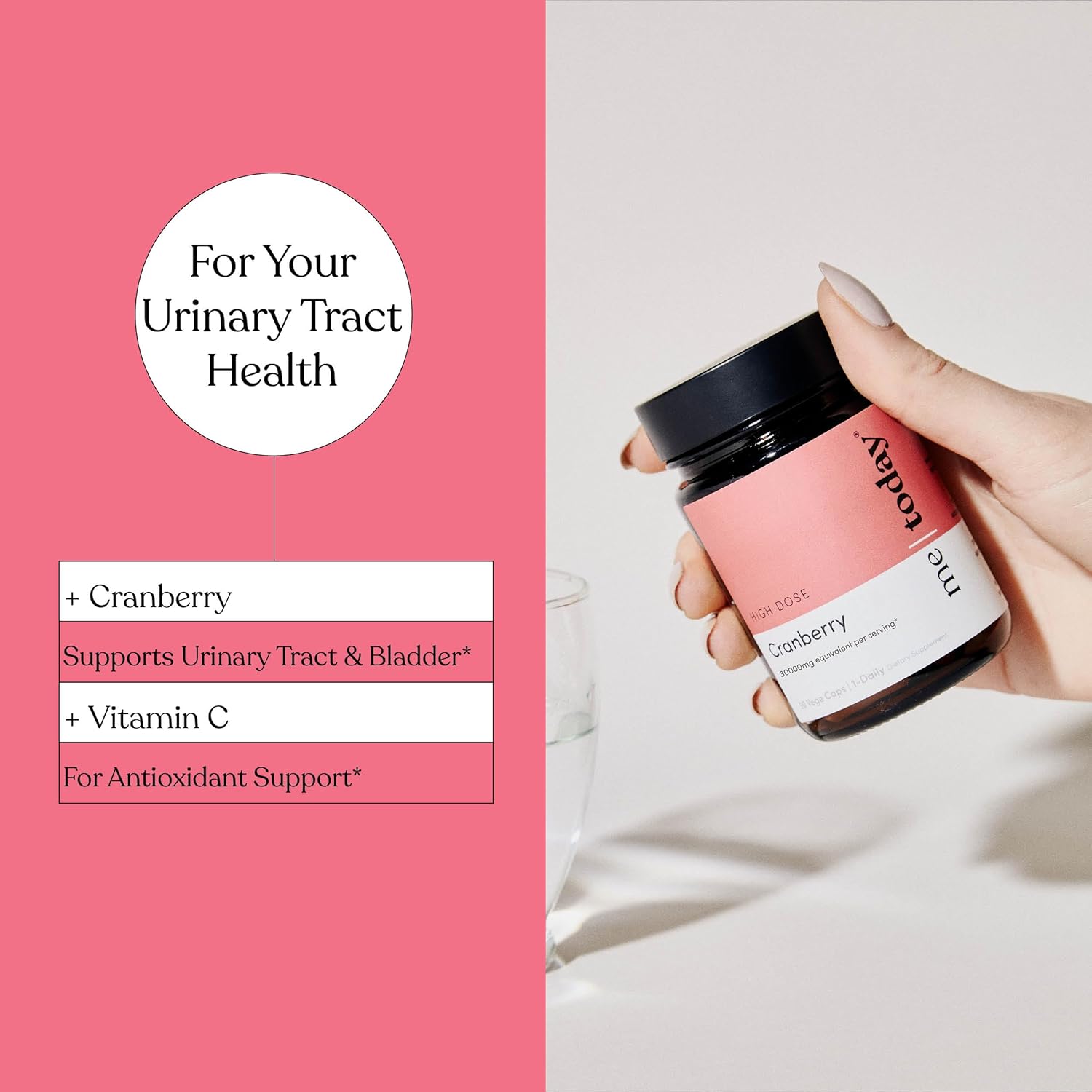 Cranberry 30000 High Dose Capsules for Urinary Tract & Immune Health, Vegan, 60 Count