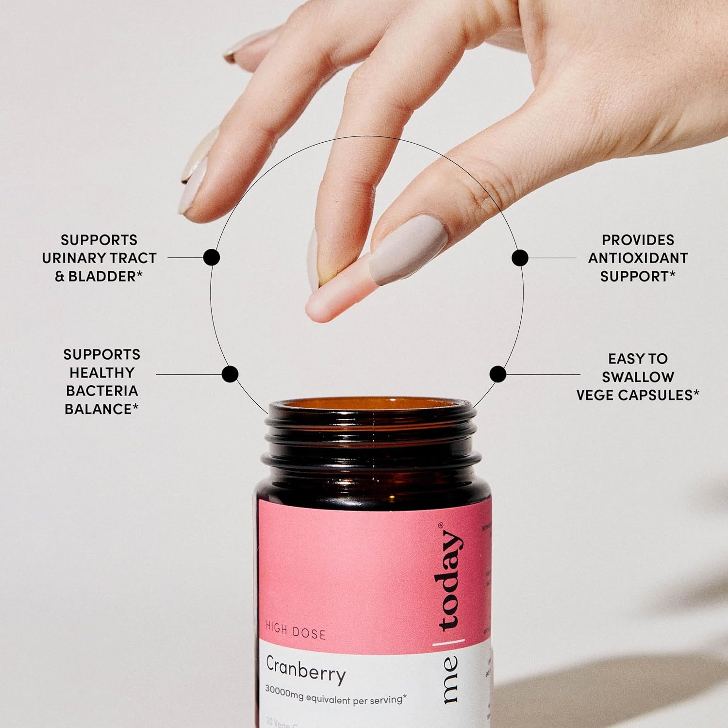 Cranberry 30000 High Dose Capsules for Urinary Tract & Immune Health, Vegan, 60 Count