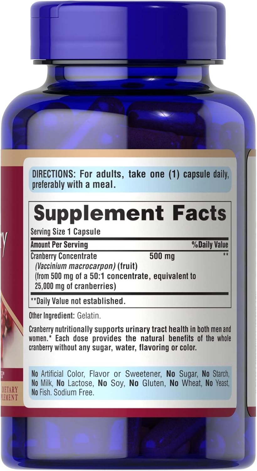 Cranberry Capsules 240 Count - Puritan's Pride One A Day Supplement Pack