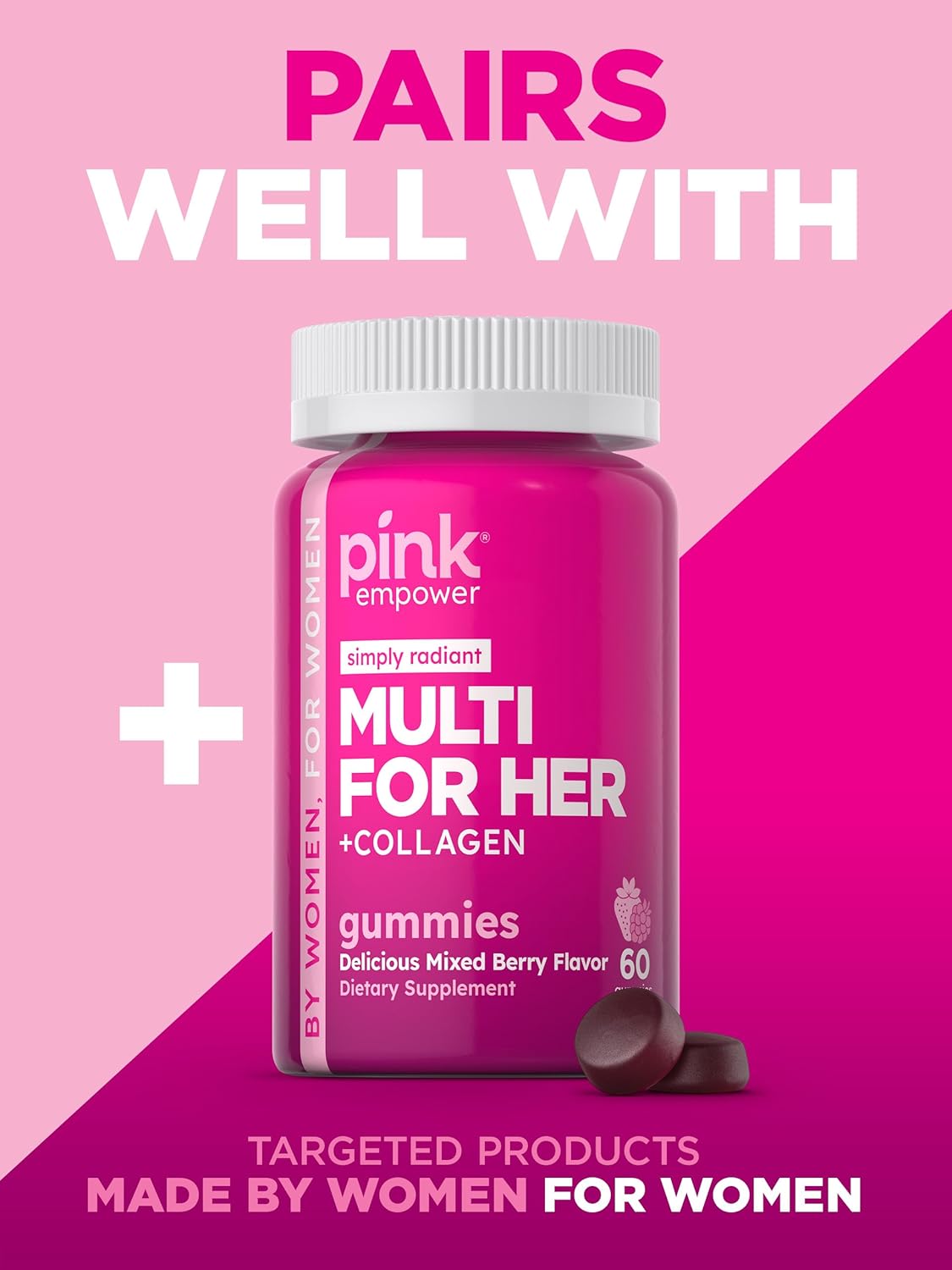 Cranberry Capsules for Women - 60 Count with Vitamin C, Non-GMO & Gluten-Free Supplement for Urinary Tract Health