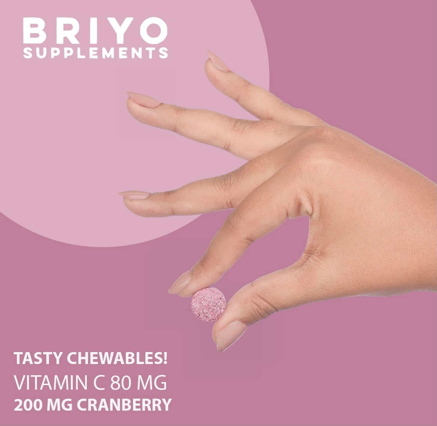 Cranberry Concentrate Chewable Tablets - Natural Berry Flavor, 90 Tablets, 2000 Mg Cranberry Fruit Equivalency