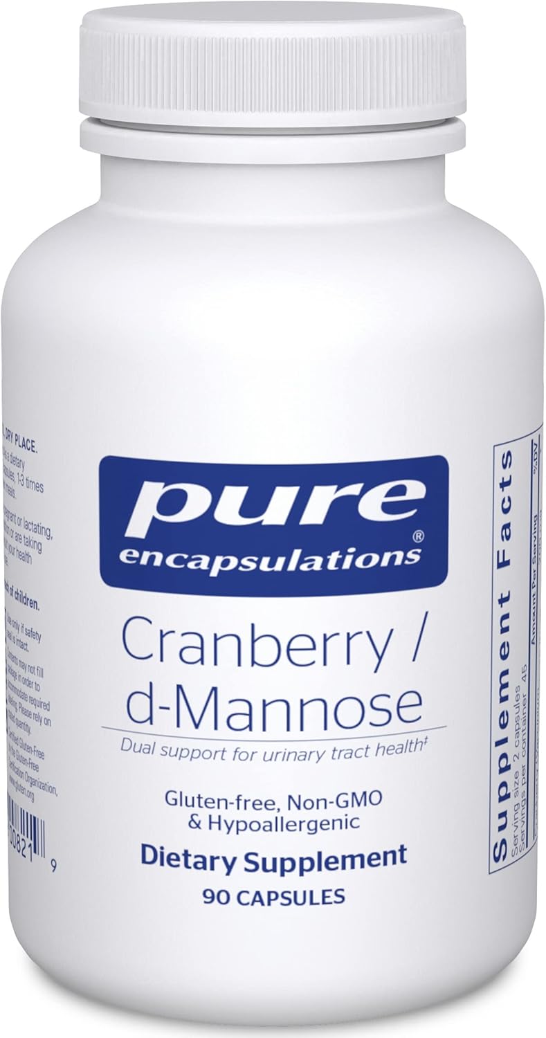Cranberry D-Mannose Capsules - Vegan Urinary Tract Health Support - Non-GMO Supplement - 90 ct.