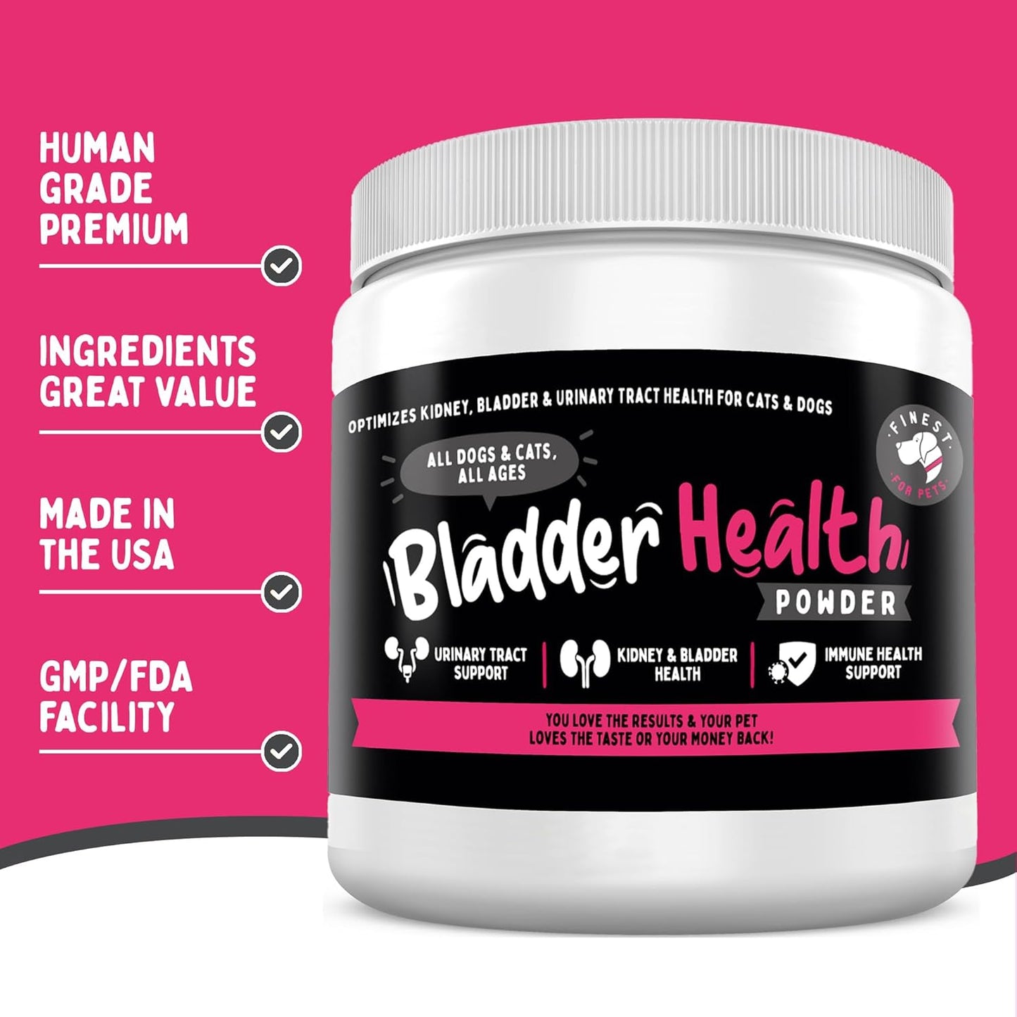 Cranberry & D-Mannose Powder for Pet UTI & Bladder Health - 120g Supplement for Dogs & Cats - Supports Kidney & Urinary Tract Health