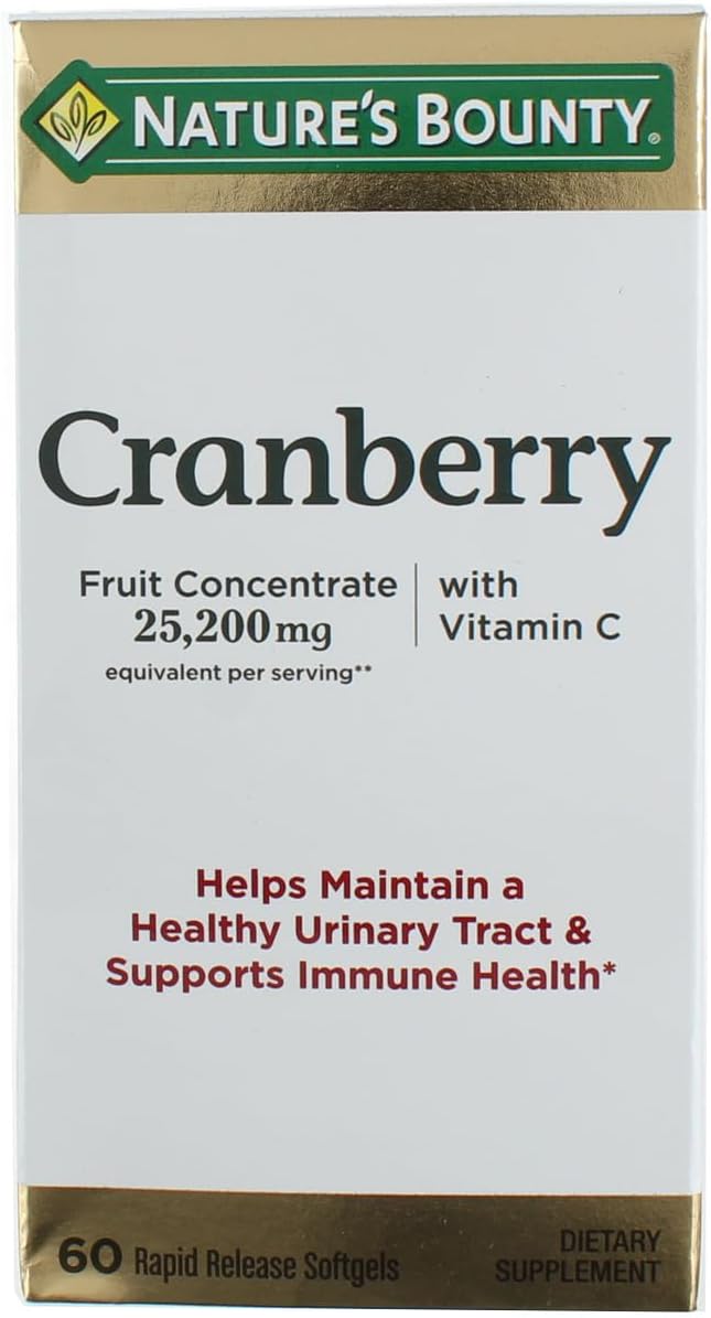 Cranberry Dietary Supplement Soft Gels - Pack of 180 - Nature's Bounty