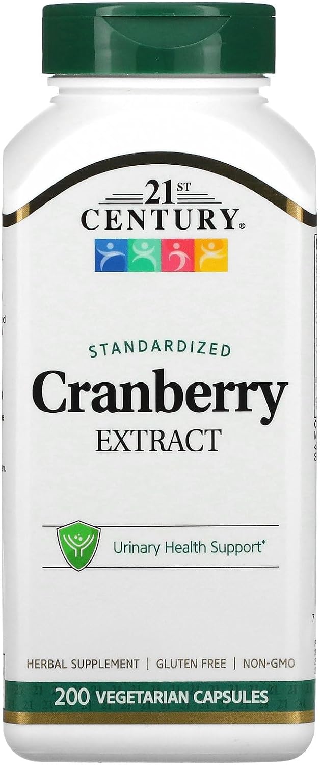 Cranberry Extract Capsules by 21st Century Healthcare, Inc - 200 Count Bottle for Improved Health