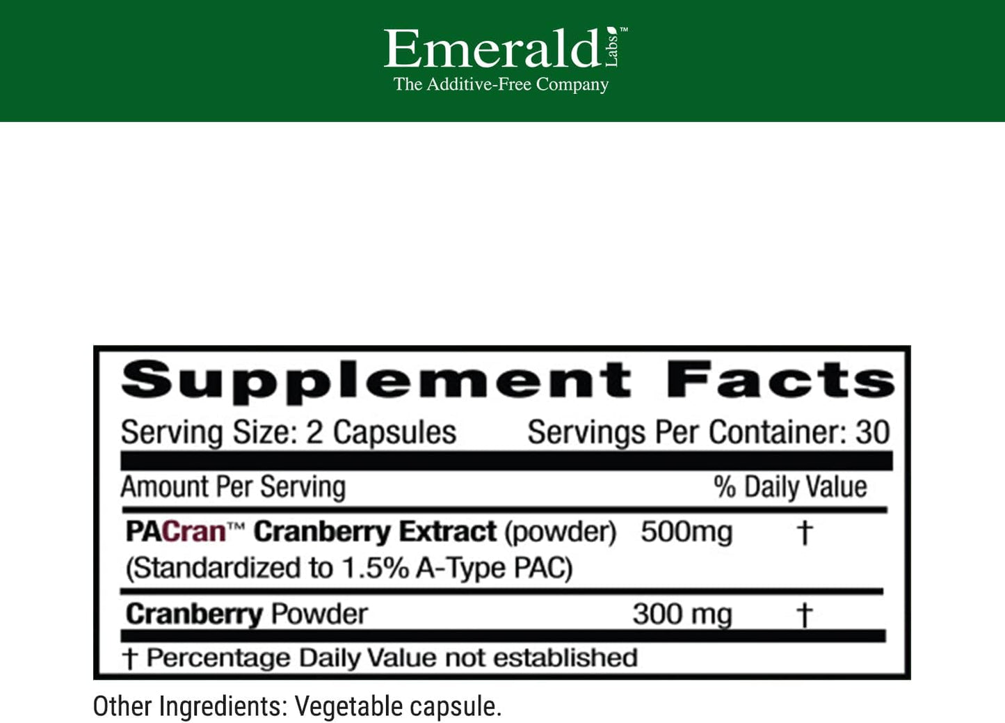 Cranberry Extract Capsules for Urinary & Bladder Health - Digestive & Immune Support - 60 Veg Caps
