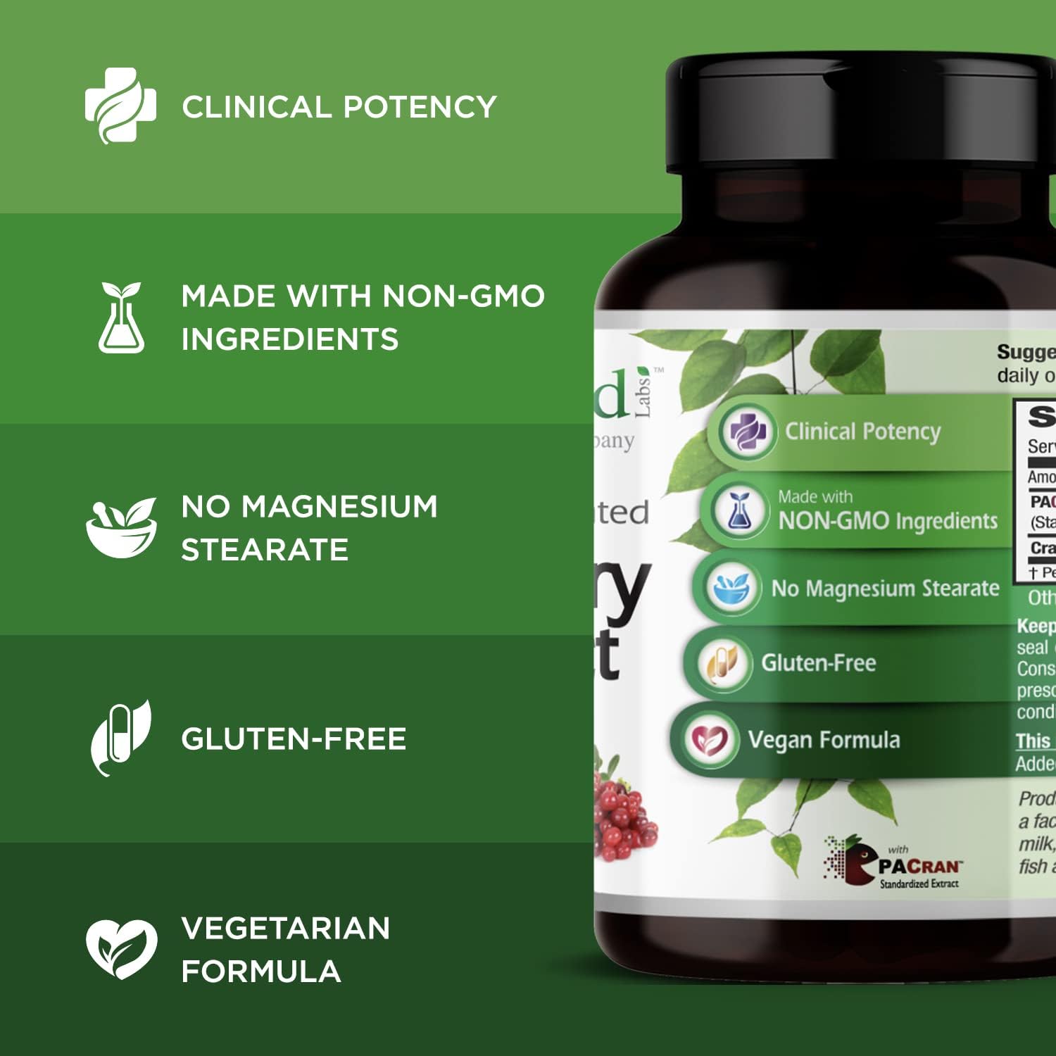 Cranberry Extract Capsules for Urinary & Bladder Health - Digestive & Immune Support - 60 Veg Caps