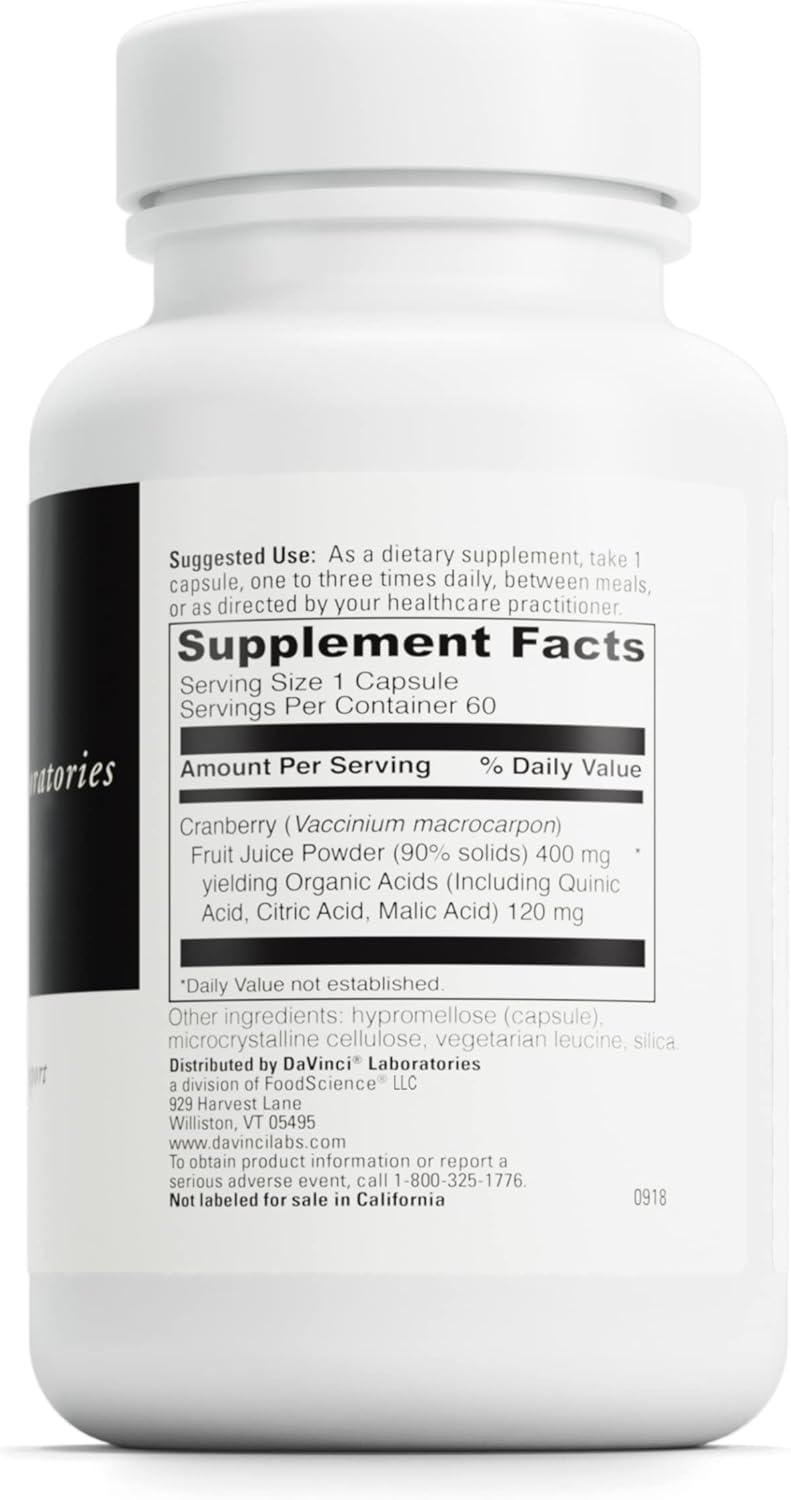 Cranberry Extract Capsules for Urinary Tract Health Support - Vegetarian & Gluten-Free - 60 Count