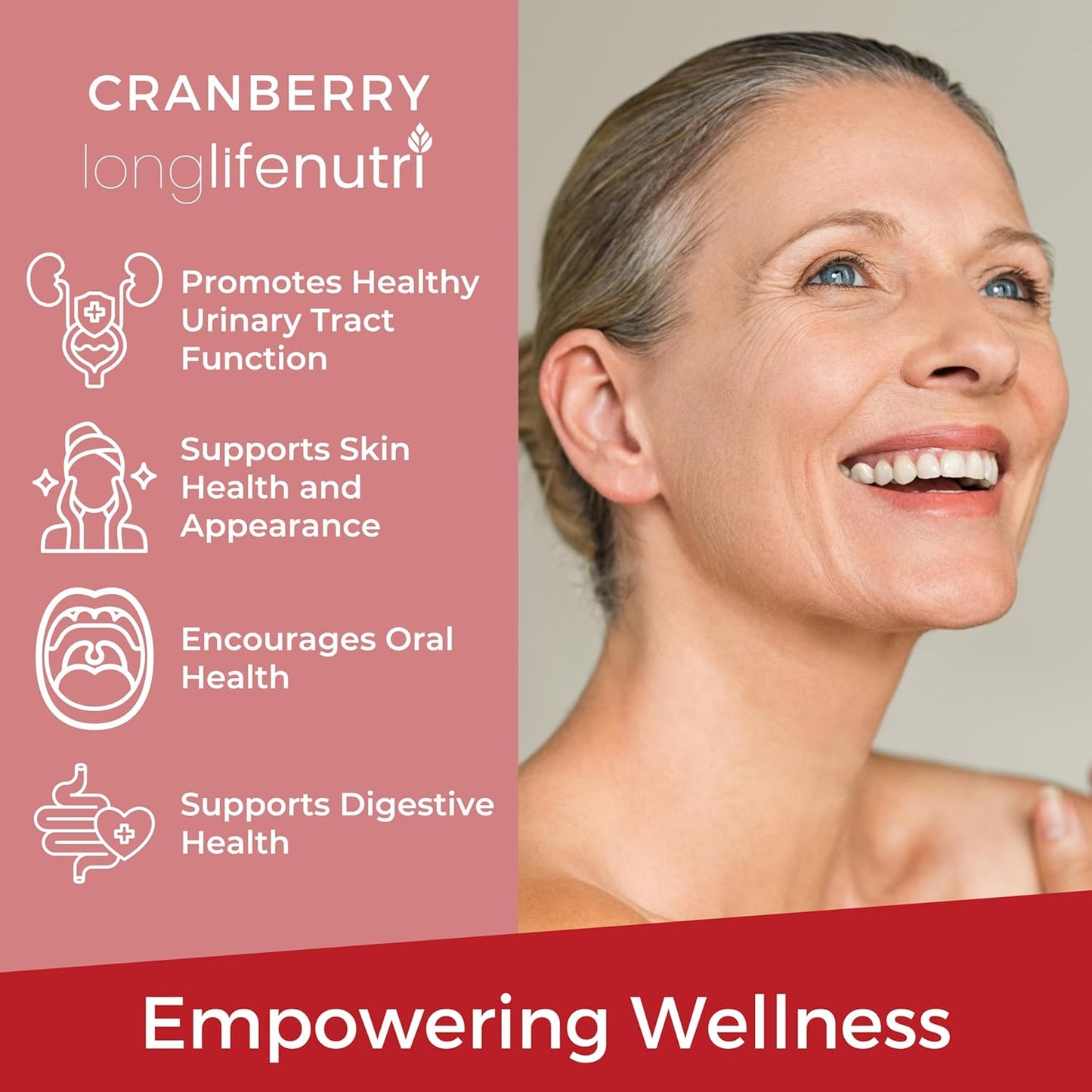 Cranberry Extract Capsules with Vitamin C & E, 500mg, 180 Vegetarian Capsules, Urinary Tract & Bladder Health Support, Made in USA - 6 Month Supply