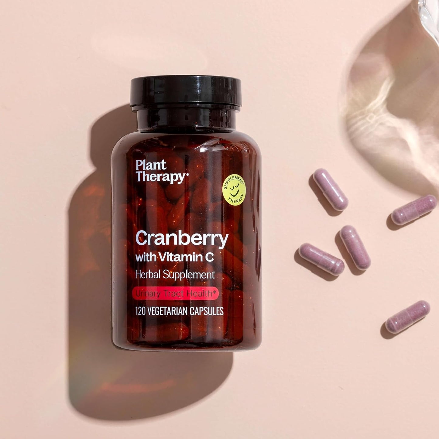 Cranberry Extract Capsules with Vitamin C for Urinary Tract Health, Antioxidant-Rich Herbal Supplement, 120 Vegetarian Capsules - Made in USA, 4 Month Supply