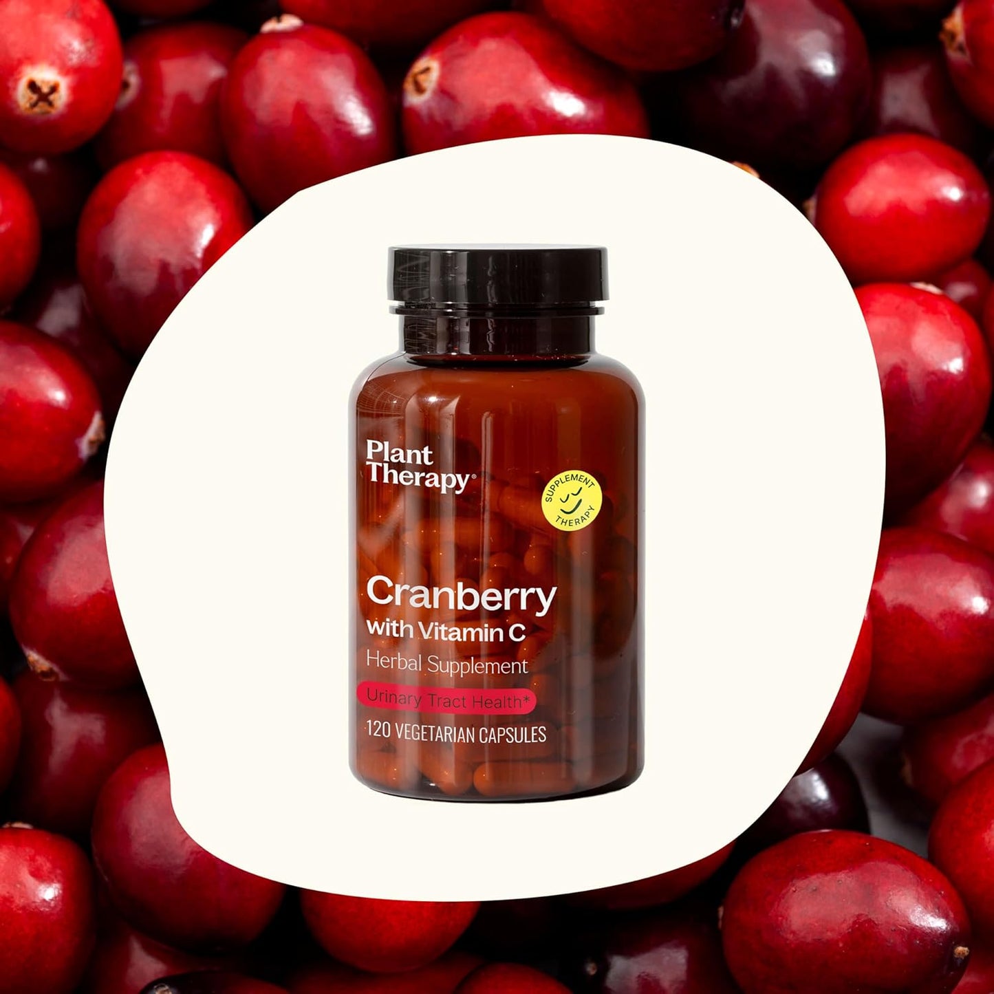Cranberry Extract Capsules with Vitamin C for Urinary Tract Health, Antioxidant-Rich Herbal Supplement, 120 Vegetarian Capsules - Made in USA, 4 Month Supply