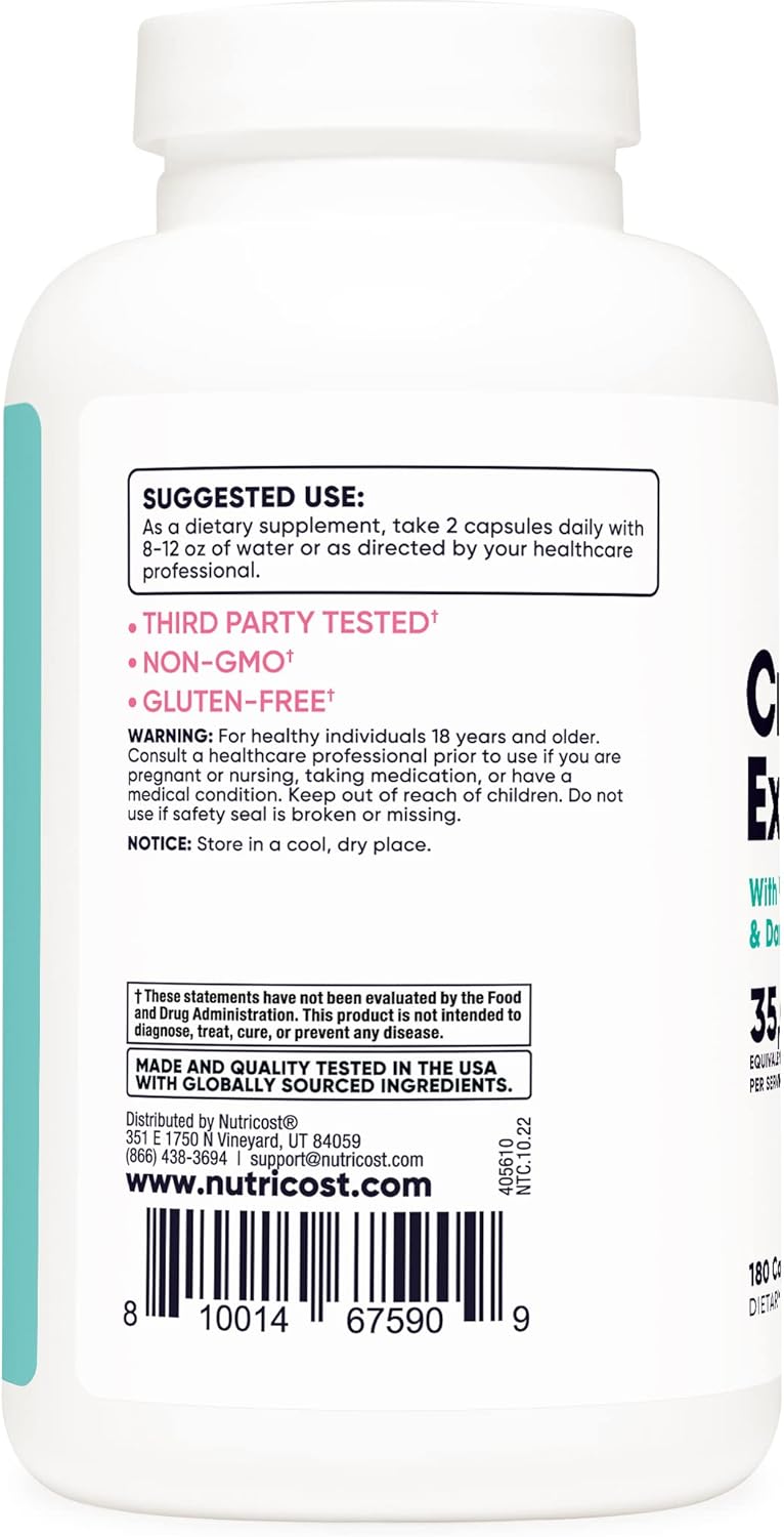 Cranberry Extract for Women - 35,000mg Equivalent - 180 Capsules with Vitamin C, Uva Ursi, Dandelion Root - Non-GMO & Gluten Free Supplement
