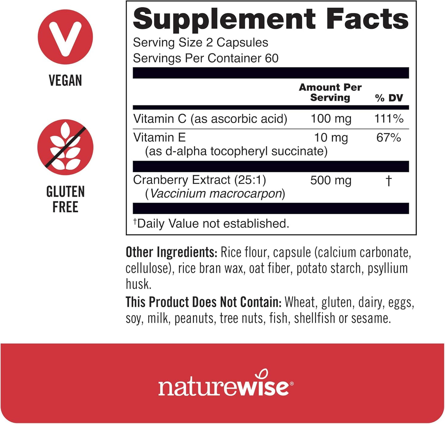 Cranberry Extract Pills with Vitamin C & E for Urinary Tract Health - 12,500mg Strength - Vegan, Non-GMO - 120 Capsules