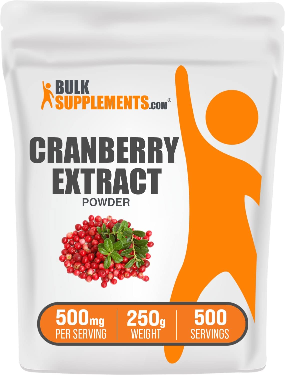 Cranberry Extract Powder for Women & Men - 500mg per Serving, Vegan & Gluten Free - 250g (8.8 oz) (1 Pack)