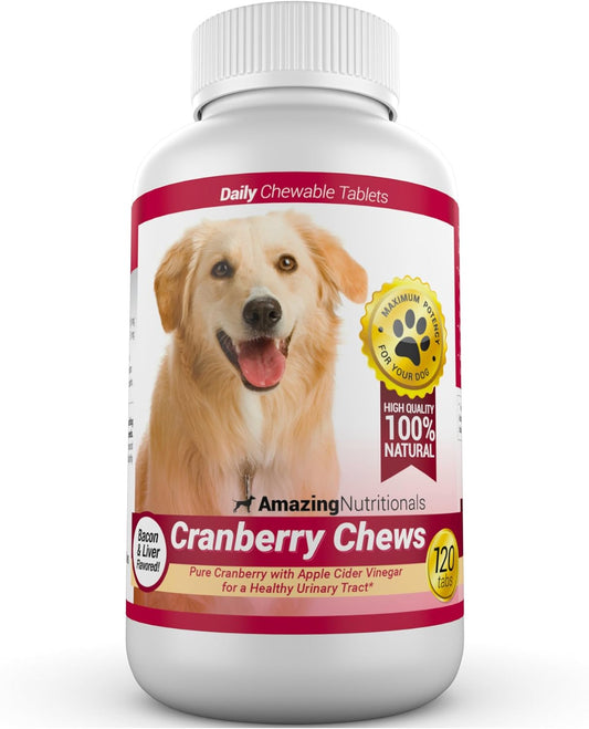 Cranberry for Dogs Pet Antioxidant & UTI Support Chews - 120 Count