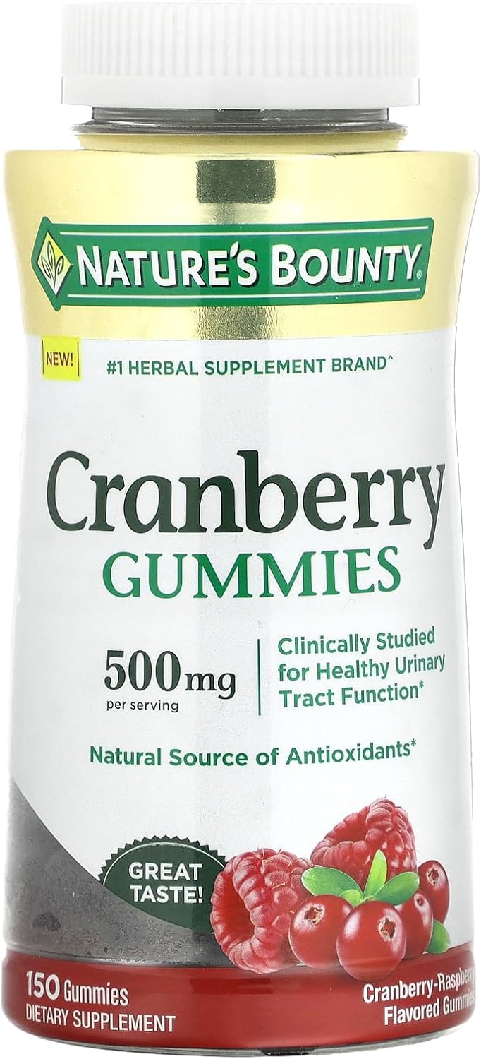 Cranberry Gummies for Urinary Tract Support - 500mg, Cran-Raspberry Flavor - 150 Count