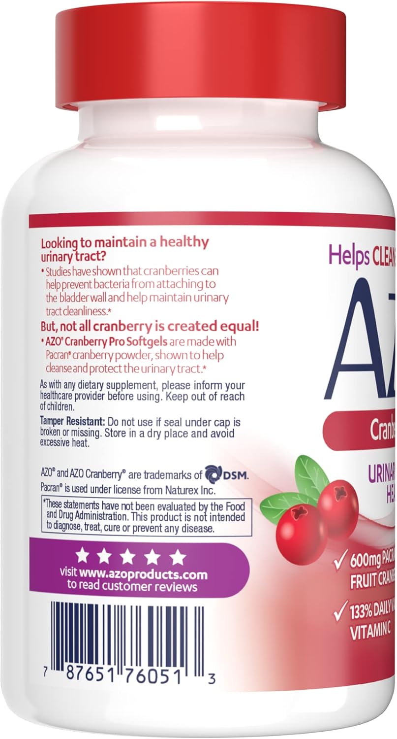 Cranberry Pro Pills for Women & Men, 600mg Pacran, Sugar Free, Non-GMO - 100 Softgels to Cleanse and Protect Urinary Tract