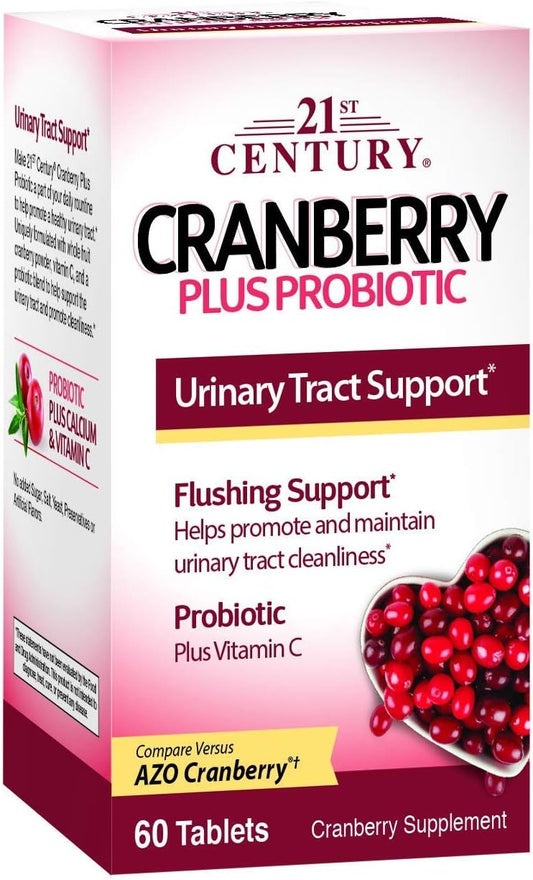 Cranberry Probiotic Supplement - 180 Tablets for Digestive Health and Immune Support