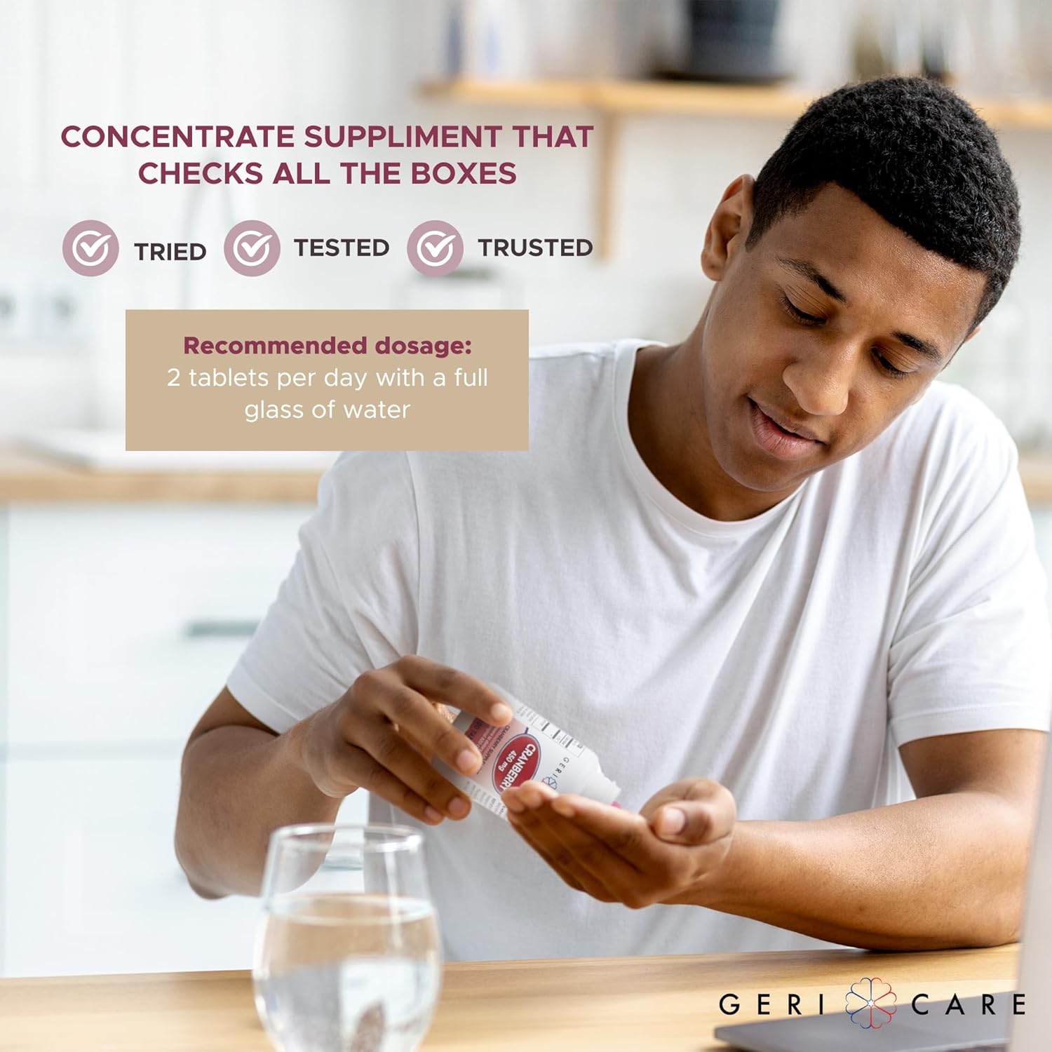 Cranberry Supplement for Seniors - 100 Tablets, 450 mg - Pack of 3