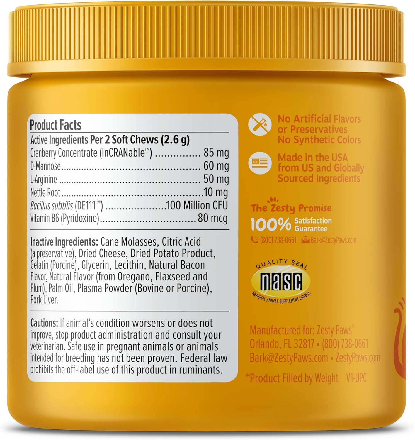 Cranberry Urinary Tract Bites for Cats - Supports Kidney & Urinary Health - Soft Chews with D-Mannose, Vitamin B6, L-Arginine - Immune & Gut Support - Bacon Flavor - 60 Count