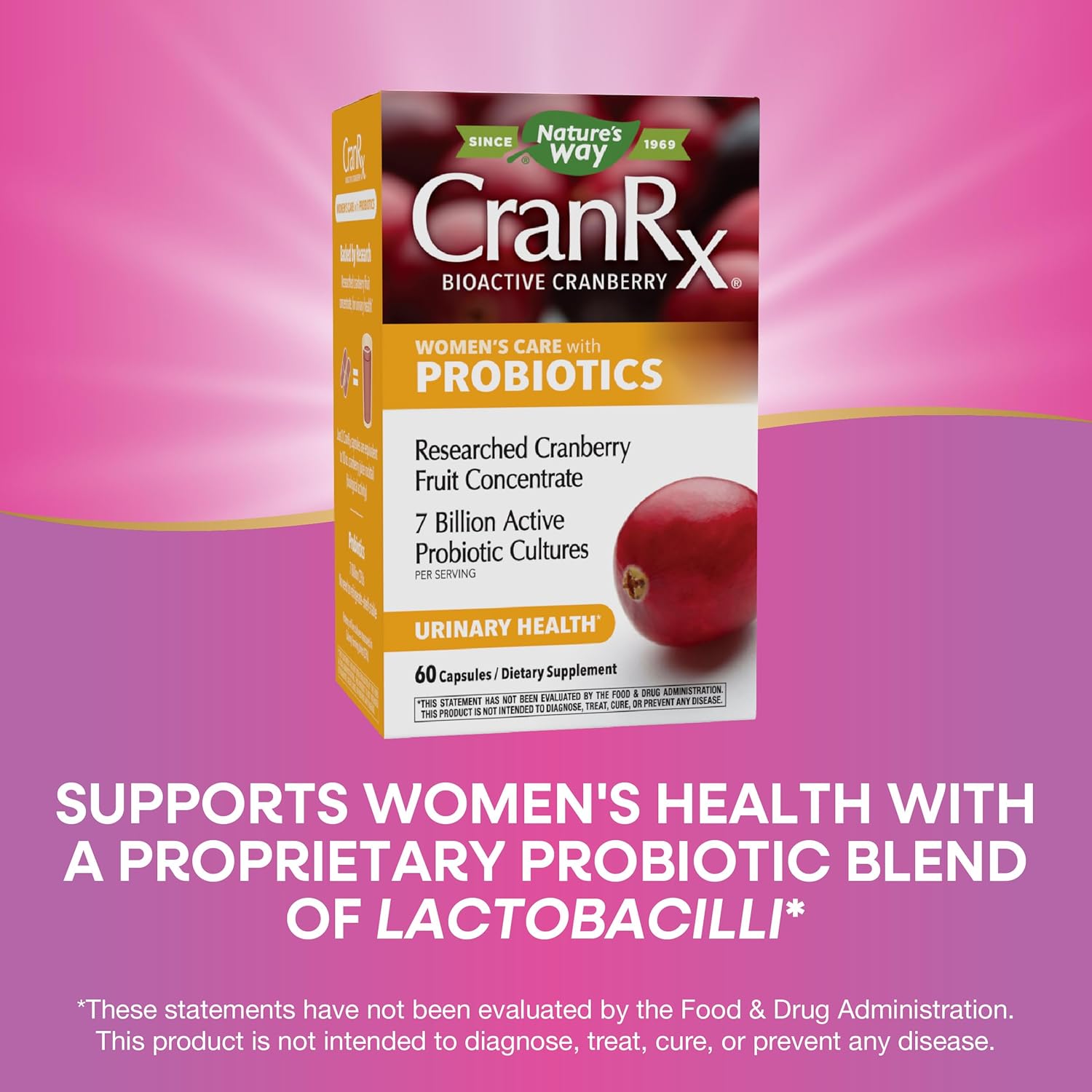 CranRx Bioactive Cranberry with Probiotics for Urinary Health - 60 Capsules