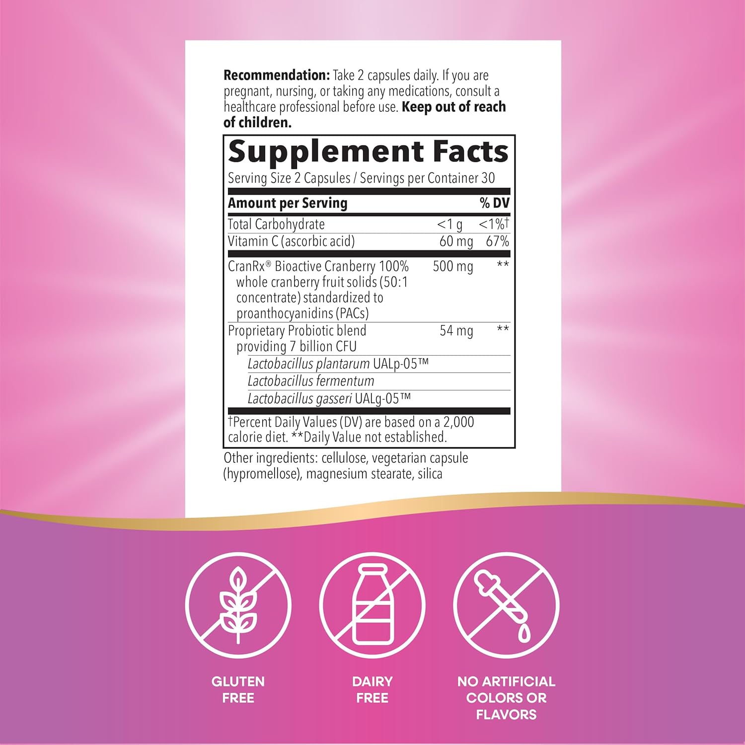 CranRx Bioactive Cranberry with Probiotics for Urinary Health - 60 Capsules