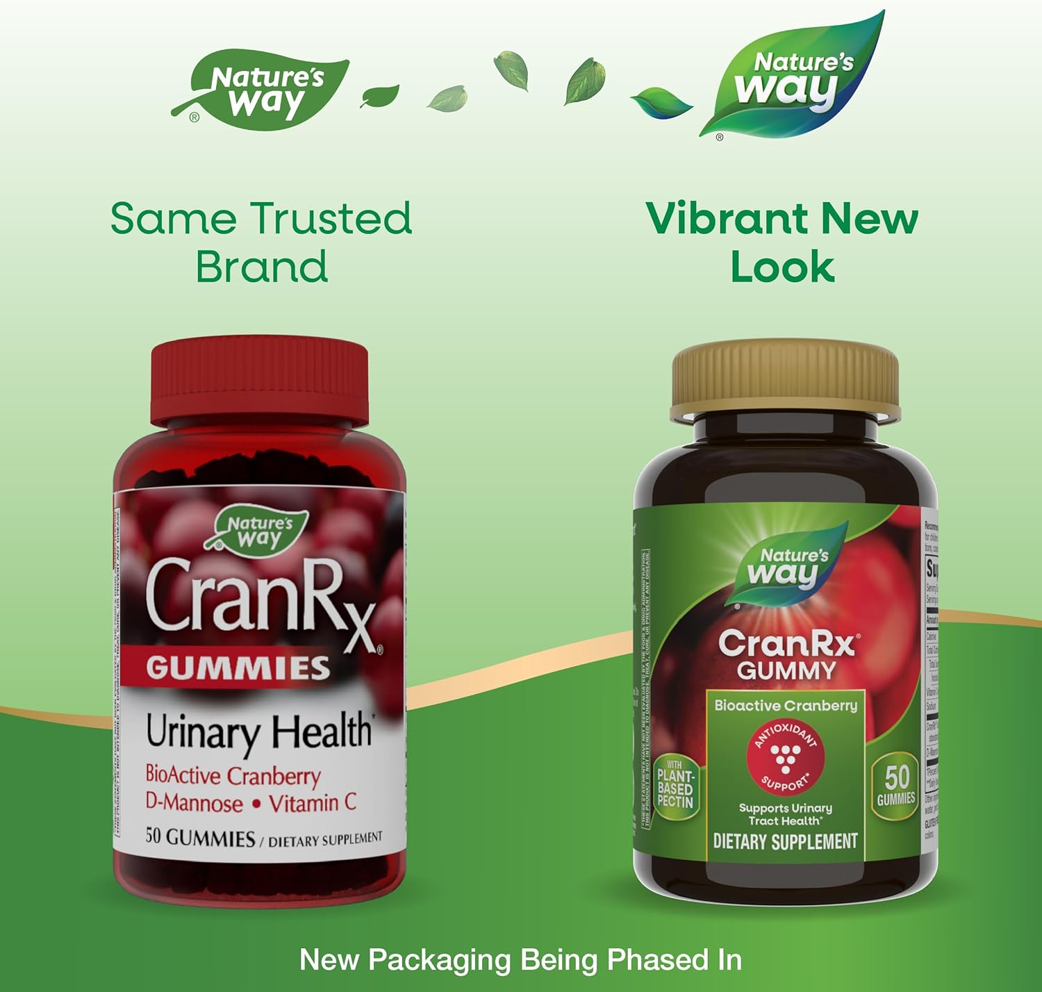 CranRx Cranberry Gummies for Urinary Tract Health Support - Whole Cranberry Fruit Concentrate with D-Mannose and Vitamin C, 50 Gummies