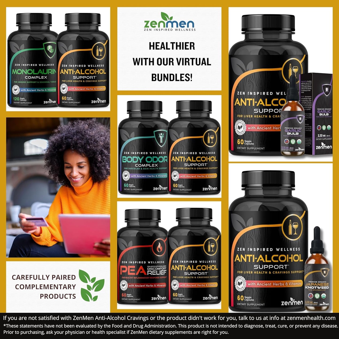 Cravings Management Supplement with Kudzu, Milk Thistle, Jurubeba, Chanca Piedra, 5HTP - Third Party Tested - 60 Vegan Capsules - Made in USA
