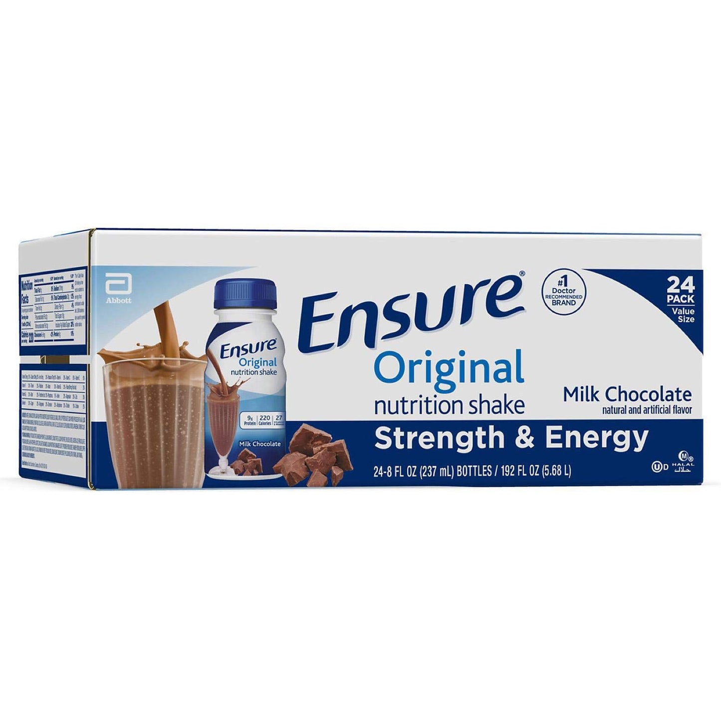 Creamy Milk Chocolate Nutrition Shake - 8 Oz, Case of 24 - Complete Balanced Nutrition #50462