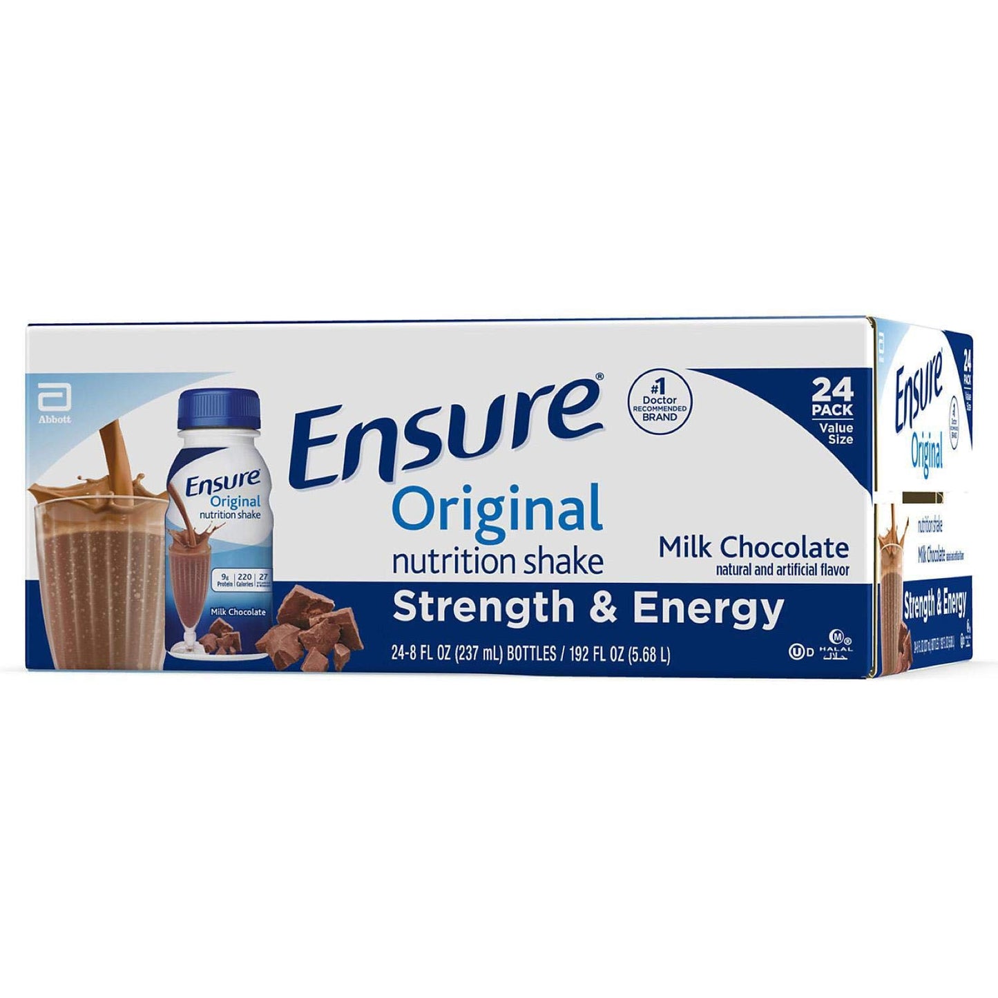Creamy Milk Chocolate Nutrition Shake - 8 Oz, Case of 24 - Complete Balanced Nutrition #50462