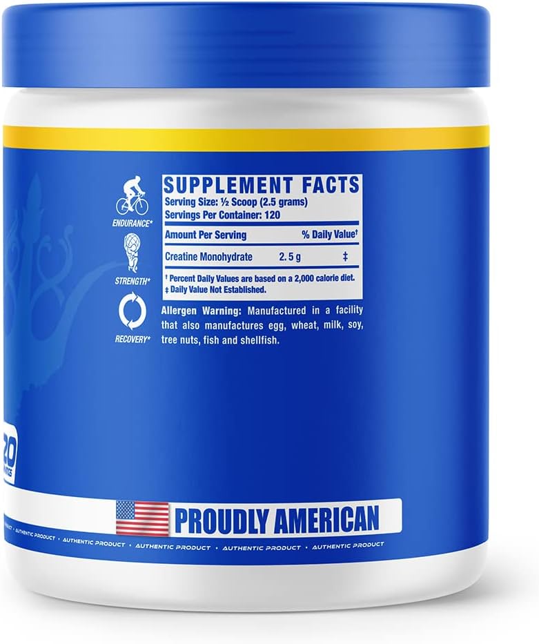 Creatine-XS by Ronnie Coleman Signature Series: Monohydrate Powder for Post-Workout Muscle Recovery, Strength, Energy, and Mass, 120 Servings