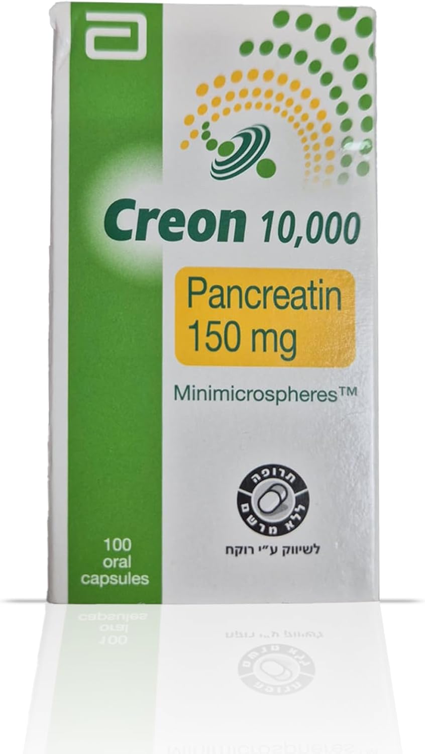 Creon 10,000 Enzyme Supplement for Pancreatic Insufficiency - Supports Digestion - Lipase, Protease, Amylase - 100 Capsules