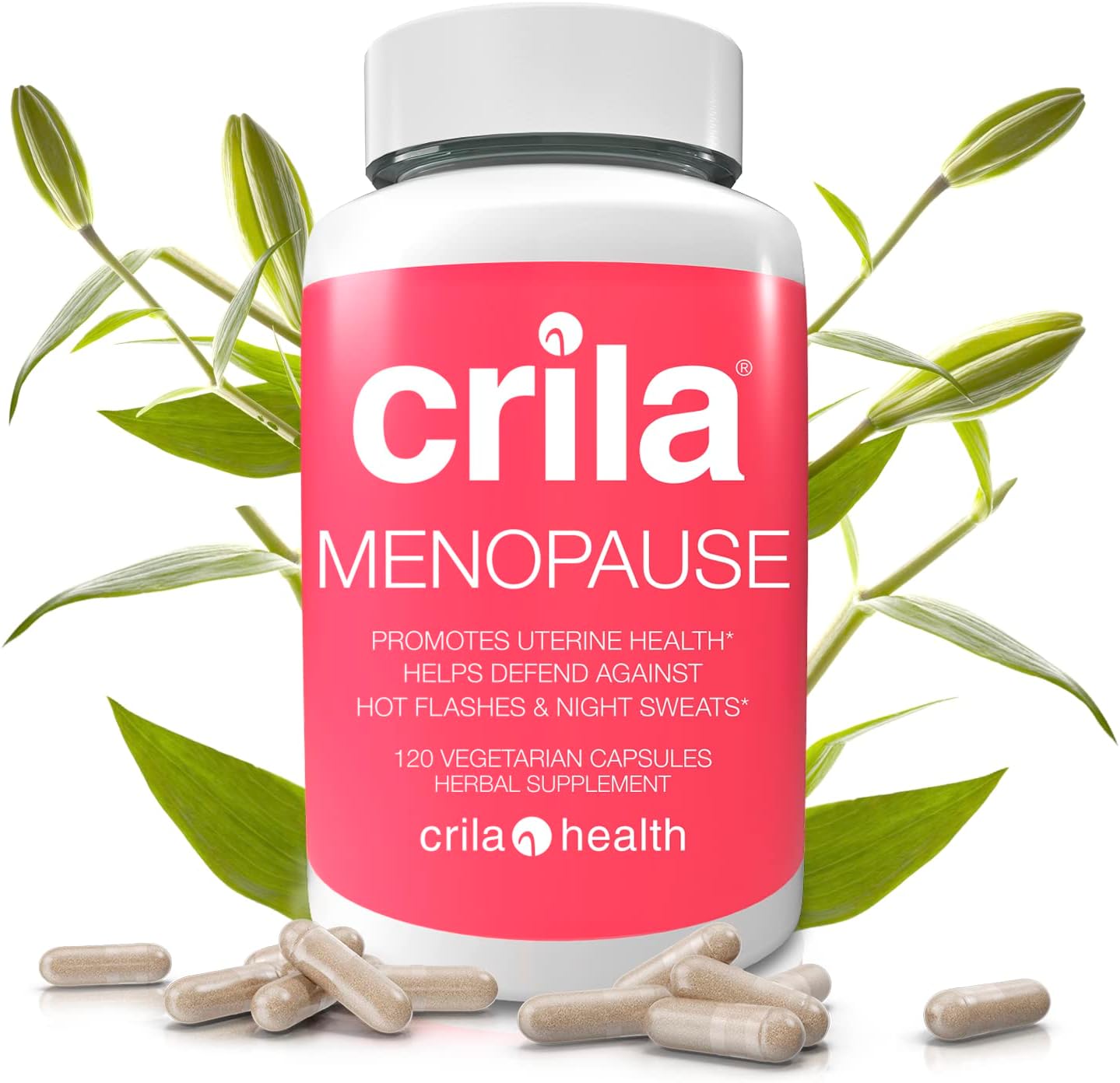 CRILA Menopause Hormone Support: 2 Month Supply for Hot Flashes & Night Sweats | Natural Estrogen Replacement Supplements for Women