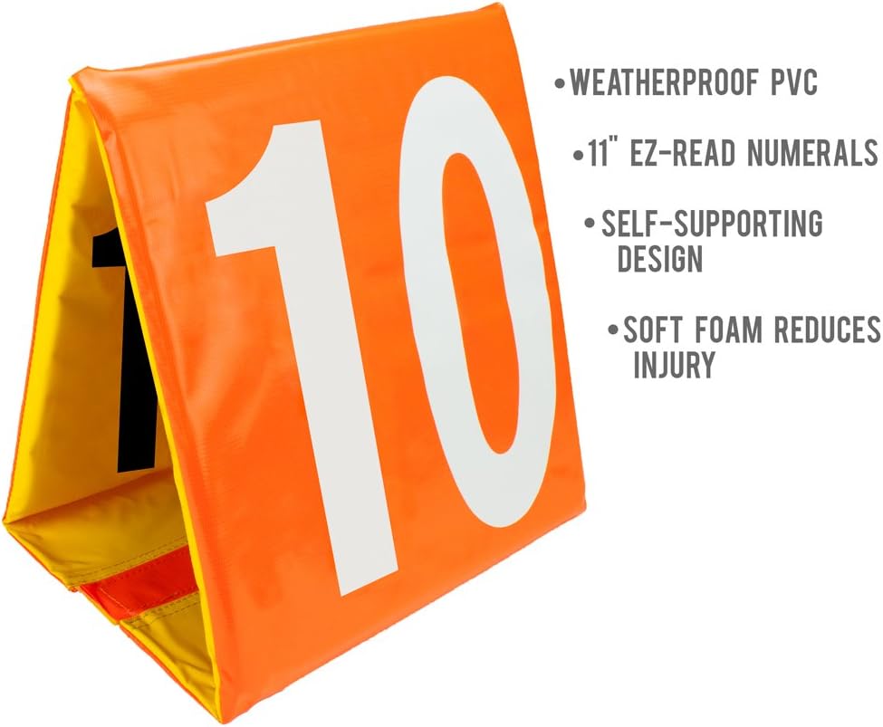 Crown Sporting Goods Day & Night Football Yard Markers - Complete Set of 11
