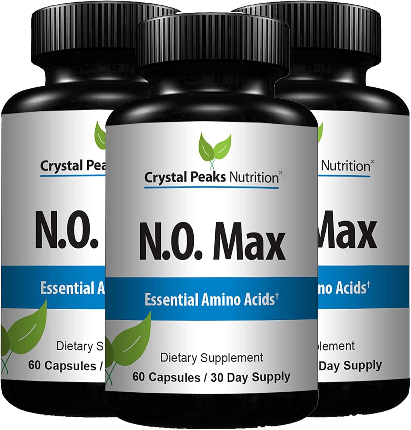 Crystal Peaks Nutrition N.O. Max Nitric Oxide Supplement with Amino Acids for Pre-Workout Performance - 60 Capsules