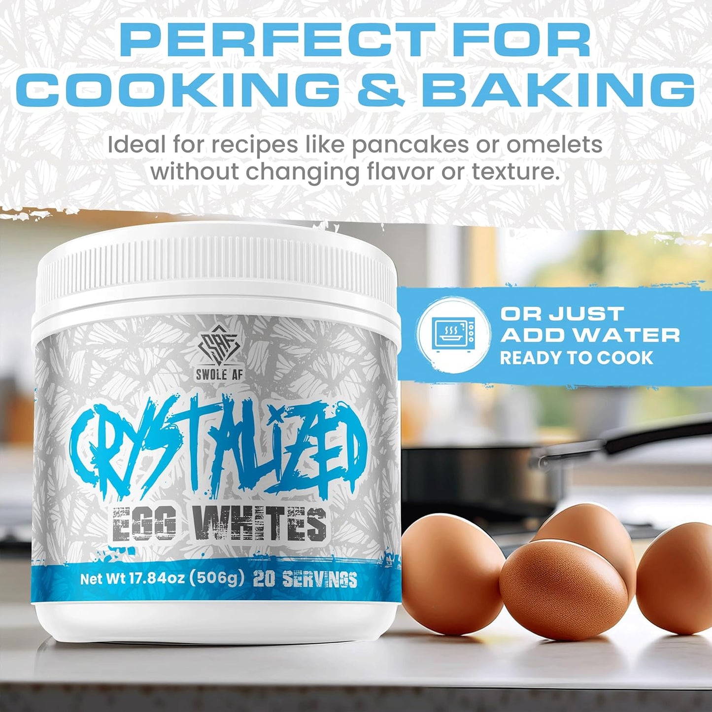 Crystalized Egg Whites: Protein-Rich Drink Mix for Lean Muscle Growth & Immune Function Boost