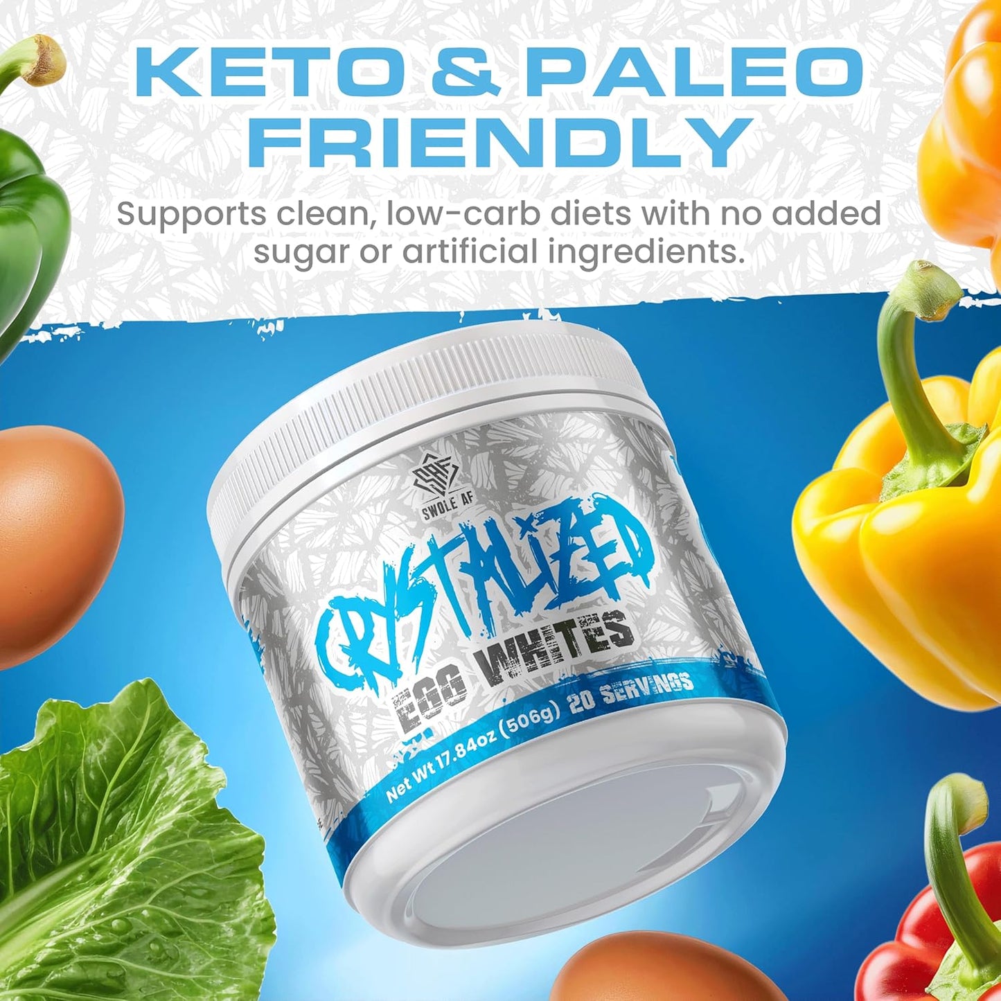 Crystalized Egg Whites: Protein-Rich Drink Mix for Lean Muscle Growth & Immune Function Boost